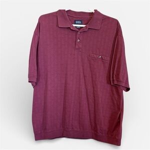 Harbor‎ Bay Burgundy Polo Shirt Mens 3XL Banded Hem